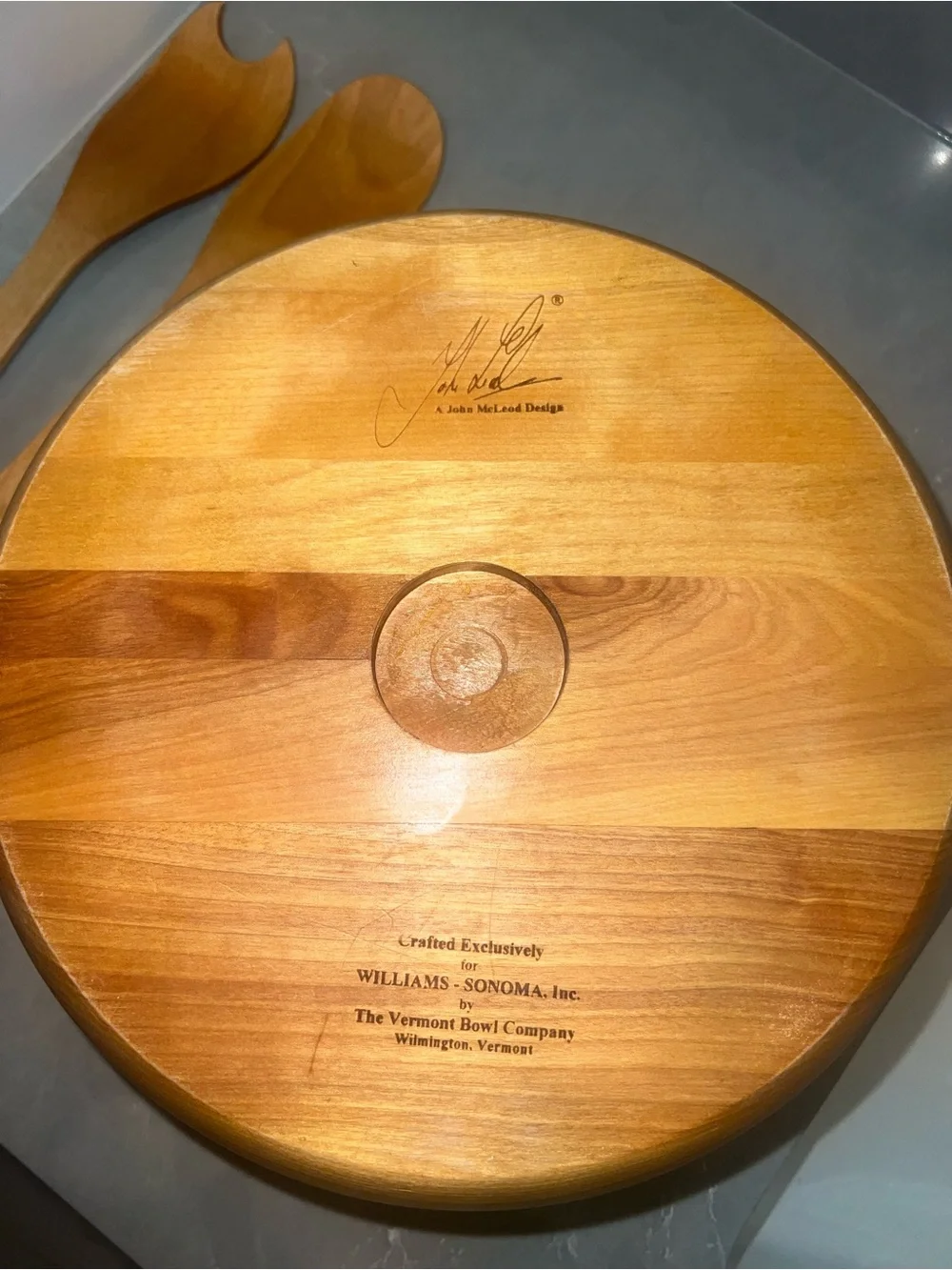 John McLeod Vermont Bowl Co. for Williams-Sonoma Wooden Salad Bow & Utensials